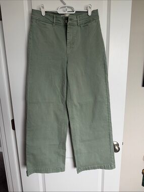 Oat Olive Green Wide-Leg Pants